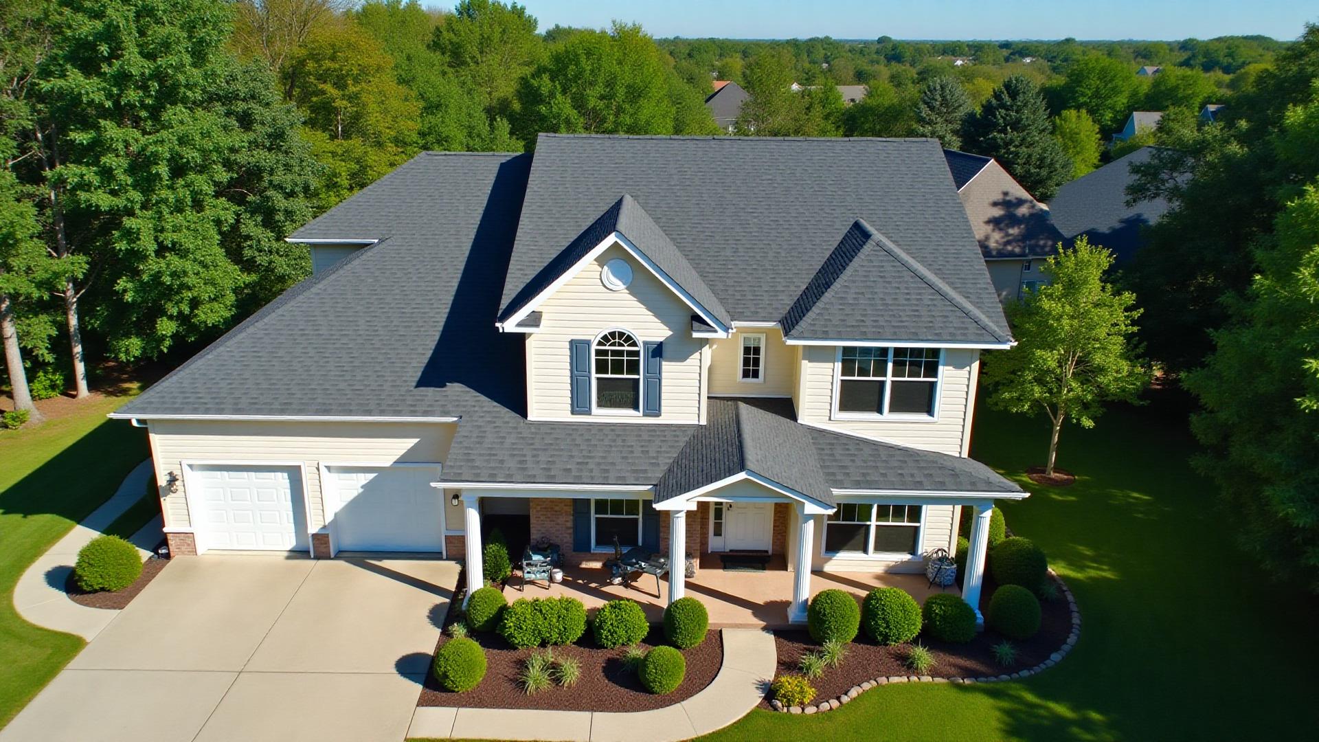 Professional roofing contractors installing high-quality shingles on Cleveland, Ohio home